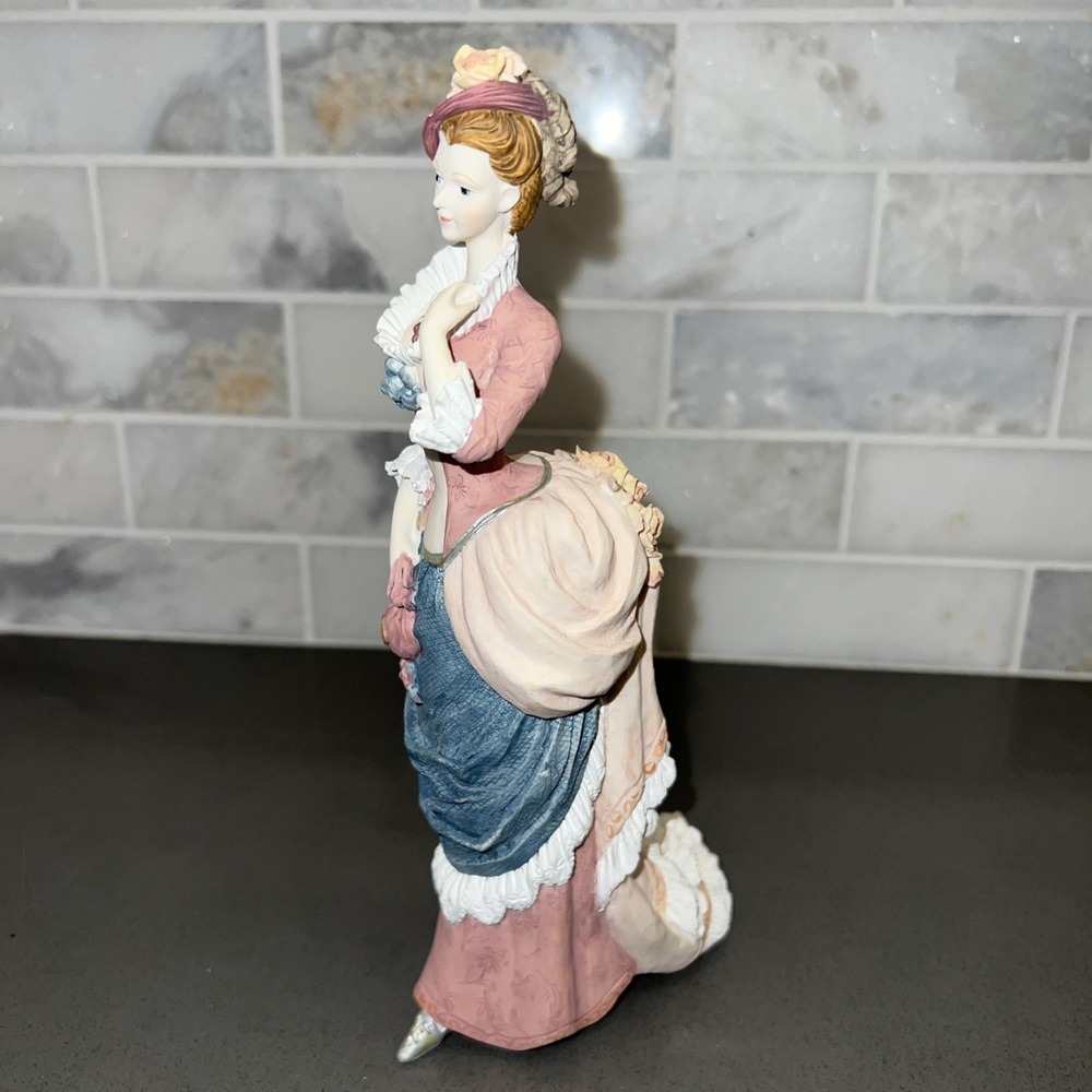 Victorian Woman Figure 9" Tall Sculpture **Unmarked** Bustle